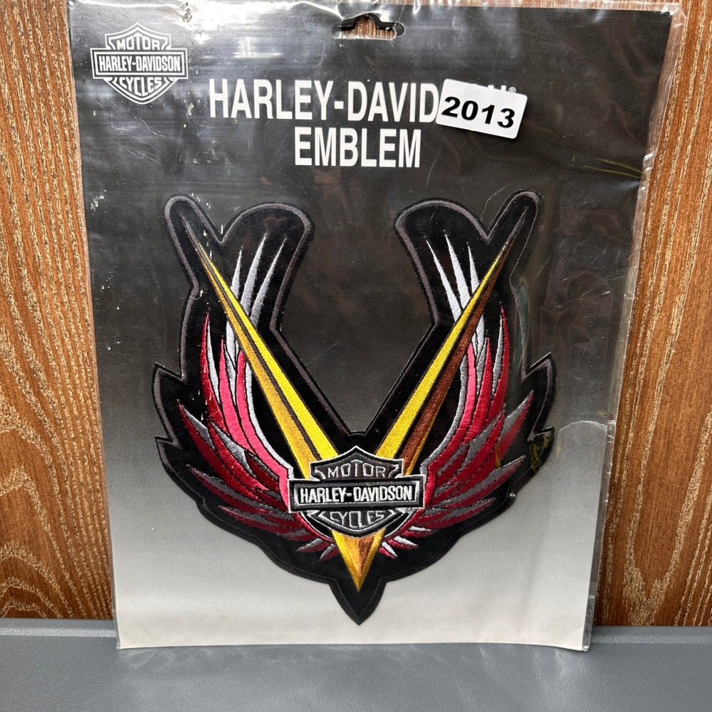 NEW 2006 Harley-Davidson 9" Sew-On Embroidered Wing V Emblem Back Patch RARE Y2K